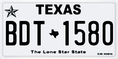 TX license plate BDT1580