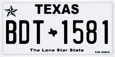 TX license plate BDT1581