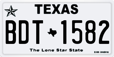 TX license plate BDT1582