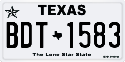 TX license plate BDT1583