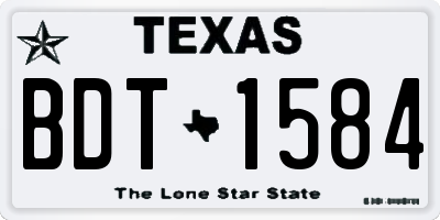 TX license plate BDT1584