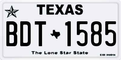 TX license plate BDT1585