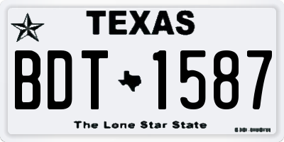 TX license plate BDT1587