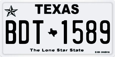 TX license plate BDT1589