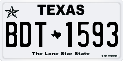 TX license plate BDT1593