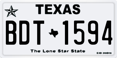 TX license plate BDT1594