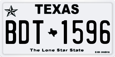 TX license plate BDT1596