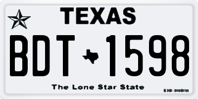 TX license plate BDT1598