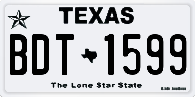TX license plate BDT1599