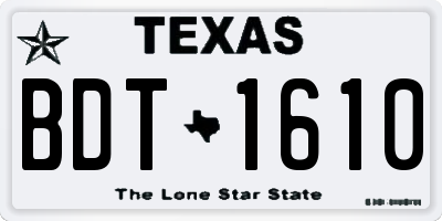 TX license plate BDT1610