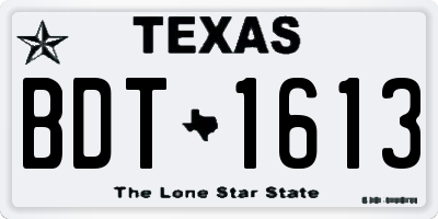TX license plate BDT1613