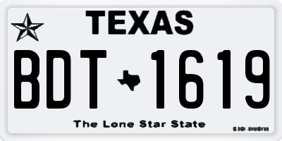 TX license plate BDT1619