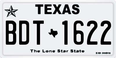 TX license plate BDT1622
