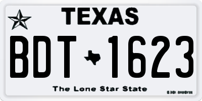 TX license plate BDT1623