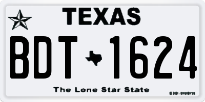 TX license plate BDT1624