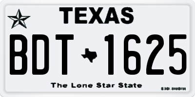 TX license plate BDT1625