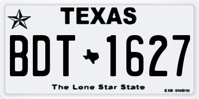 TX license plate BDT1627