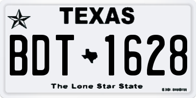 TX license plate BDT1628