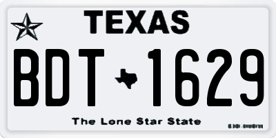 TX license plate BDT1629