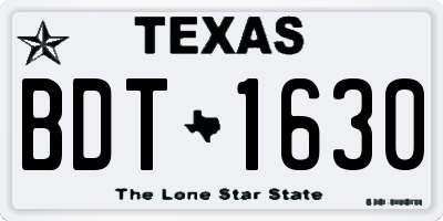 TX license plate BDT1630