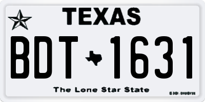 TX license plate BDT1631