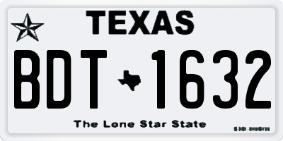 TX license plate BDT1632