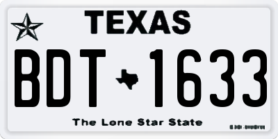 TX license plate BDT1633