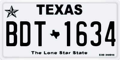 TX license plate BDT1634