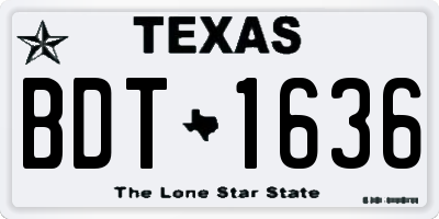 TX license plate BDT1636