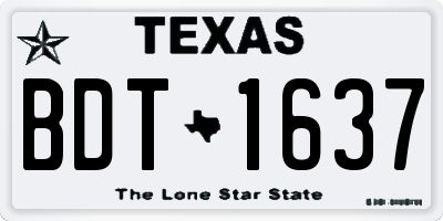 TX license plate BDT1637