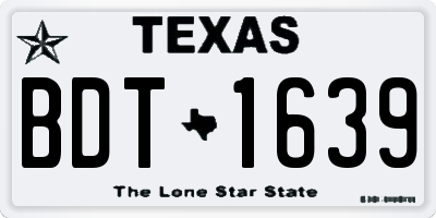 TX license plate BDT1639
