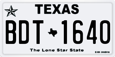 TX license plate BDT1640