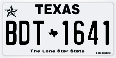 TX license plate BDT1641
