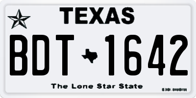 TX license plate BDT1642
