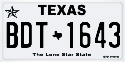 TX license plate BDT1643