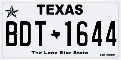TX license plate BDT1644