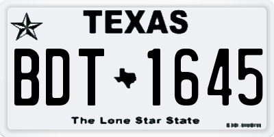 TX license plate BDT1645