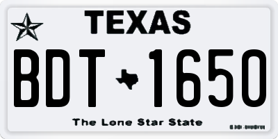 TX license plate BDT1650