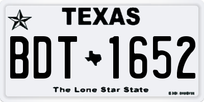 TX license plate BDT1652