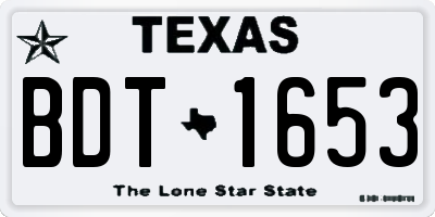 TX license plate BDT1653
