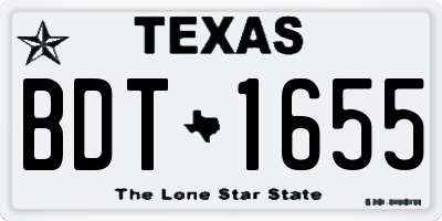 TX license plate BDT1655