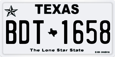 TX license plate BDT1658