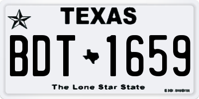 TX license plate BDT1659