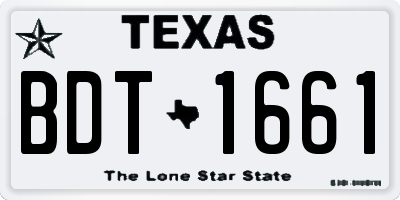 TX license plate BDT1661