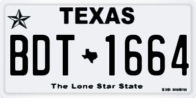 TX license plate BDT1664