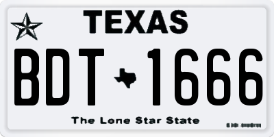 TX license plate BDT1666