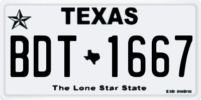 TX license plate BDT1667
