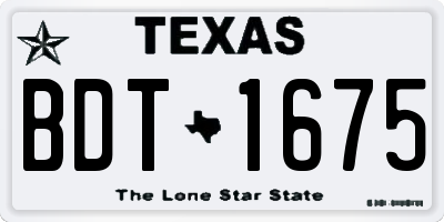 TX license plate BDT1675