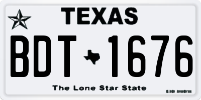 TX license plate BDT1676