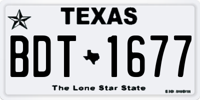 TX license plate BDT1677